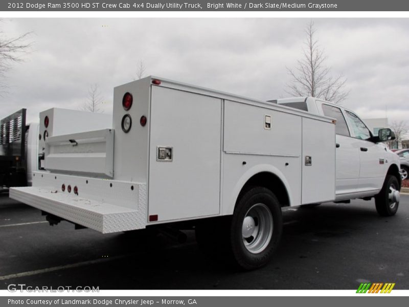 Bright White / Dark Slate/Medium Graystone 2012 Dodge Ram 3500 HD ST Crew Cab 4x4 Dually Utility Truck