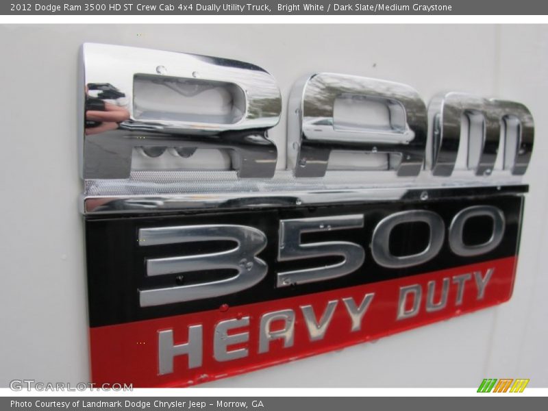 Bright White / Dark Slate/Medium Graystone 2012 Dodge Ram 3500 HD ST Crew Cab 4x4 Dually Utility Truck