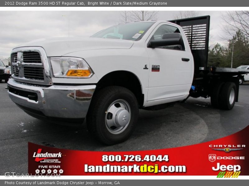 Bright White / Dark Slate/Medium Graystone 2012 Dodge Ram 3500 HD ST Regular Cab