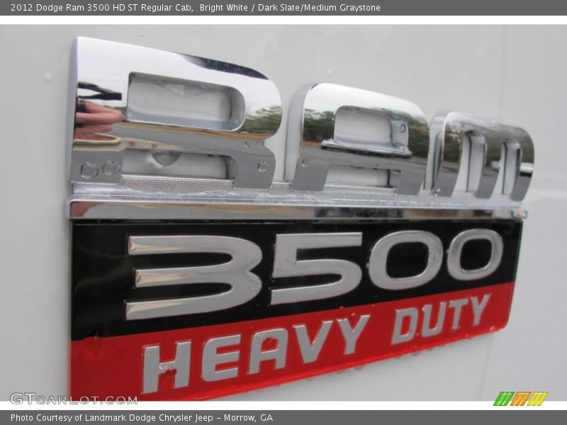 Bright White / Dark Slate/Medium Graystone 2012 Dodge Ram 3500 HD ST Regular Cab