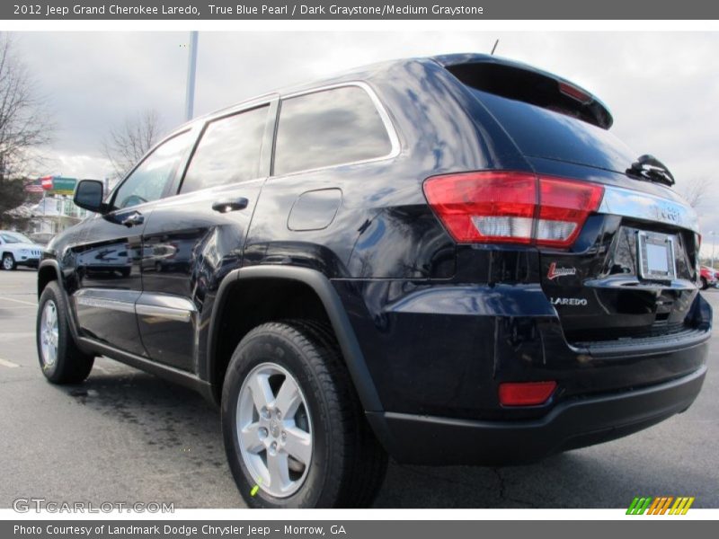 True Blue Pearl / Dark Graystone/Medium Graystone 2012 Jeep Grand Cherokee Laredo