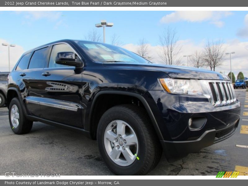 True Blue Pearl / Dark Graystone/Medium Graystone 2012 Jeep Grand Cherokee Laredo