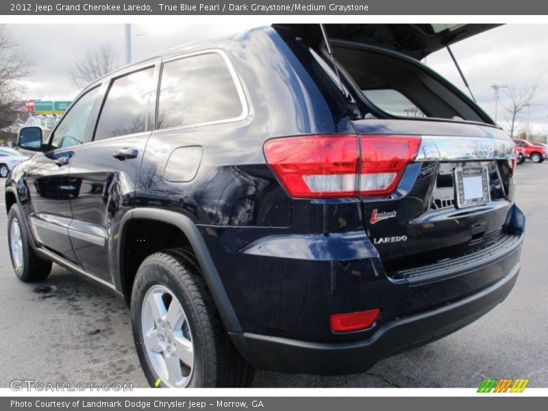 True Blue Pearl / Dark Graystone/Medium Graystone 2012 Jeep Grand Cherokee Laredo