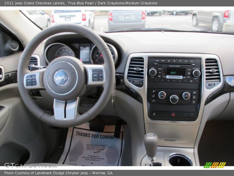 True Blue Pearl / Dark Graystone/Medium Graystone 2012 Jeep Grand Cherokee Laredo