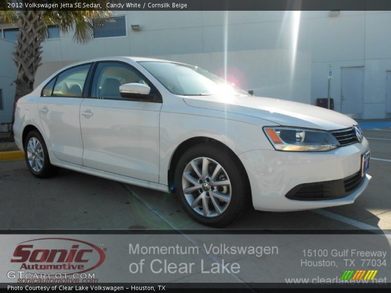 Candy White / Cornsilk Beige 2012 Volkswagen Jetta SE Sedan