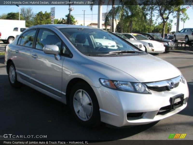 Alabaster Silver Metallic / Blue 2009 Honda Civic Hybrid Sedan