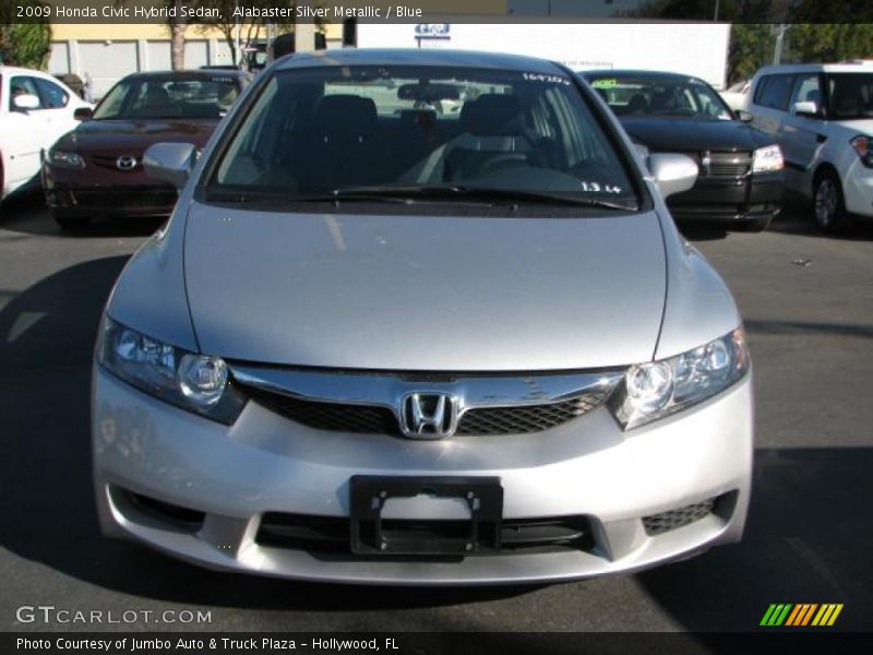 Alabaster Silver Metallic / Blue 2009 Honda Civic Hybrid Sedan