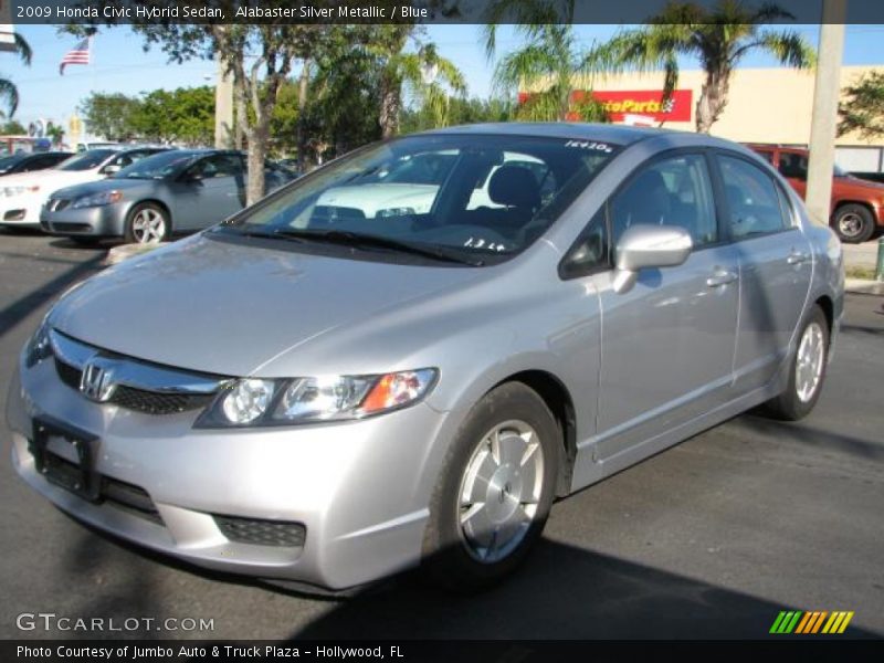 Alabaster Silver Metallic / Blue 2009 Honda Civic Hybrid Sedan