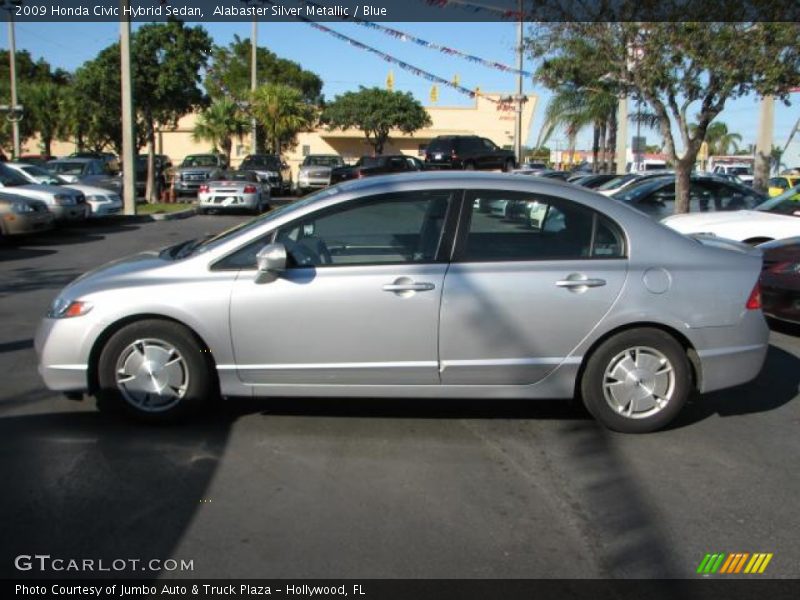 Alabaster Silver Metallic / Blue 2009 Honda Civic Hybrid Sedan