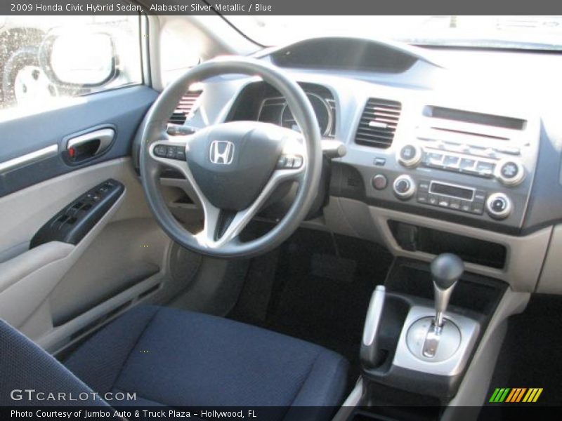 Alabaster Silver Metallic / Blue 2009 Honda Civic Hybrid Sedan