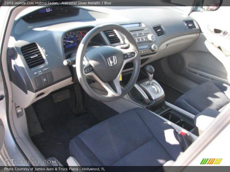 Alabaster Silver Metallic / Blue 2009 Honda Civic Hybrid Sedan