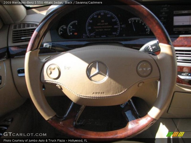 Black / Savanna/Cashmere 2009 Mercedes-Benz S 550 4Matic Sedan