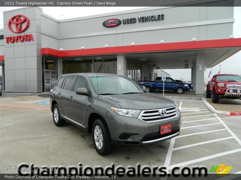 Cypress Green Pearl / Sand Beige 2011 Toyota Highlander V6