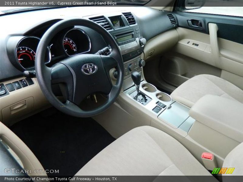 Cypress Green Pearl / Sand Beige 2011 Toyota Highlander V6
