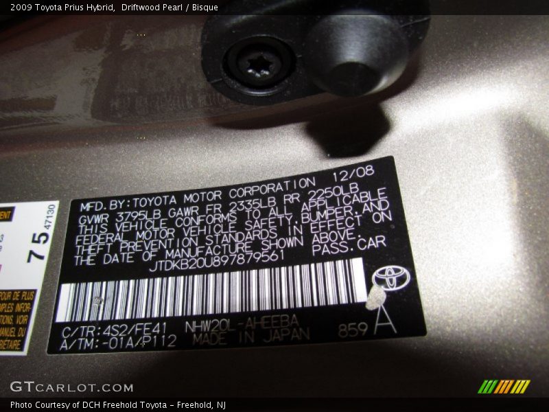 Driftwood Pearl / Bisque 2009 Toyota Prius Hybrid