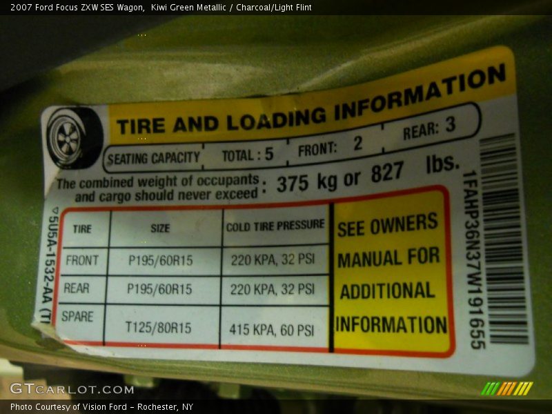 Kiwi Green Metallic / Charcoal/Light Flint 2007 Ford Focus ZXW SES Wagon