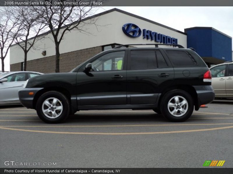 Dark Emerald Green / Beige 2006 Hyundai Santa Fe GLS