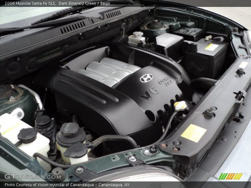 Dark Emerald Green / Beige 2006 Hyundai Santa Fe GLS