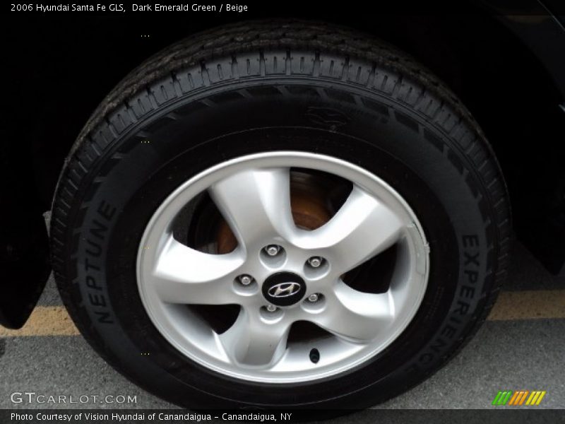 Dark Emerald Green / Beige 2006 Hyundai Santa Fe GLS