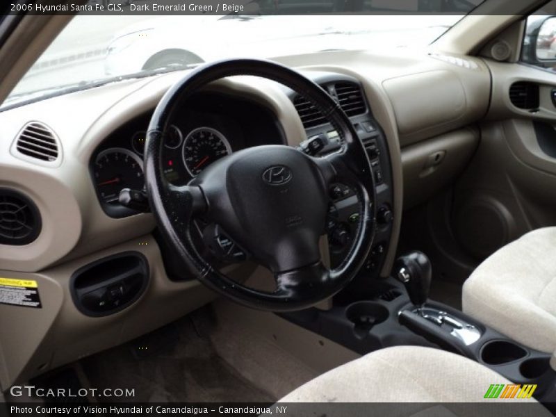 Dark Emerald Green / Beige 2006 Hyundai Santa Fe GLS