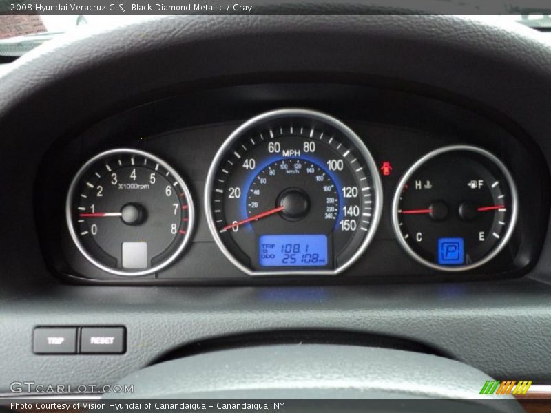 Black Diamond Metallic / Gray 2008 Hyundai Veracruz GLS