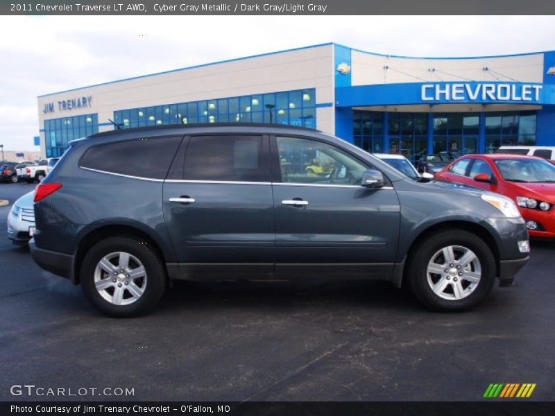 Cyber Gray Metallic / Dark Gray/Light Gray 2011 Chevrolet Traverse LT AWD