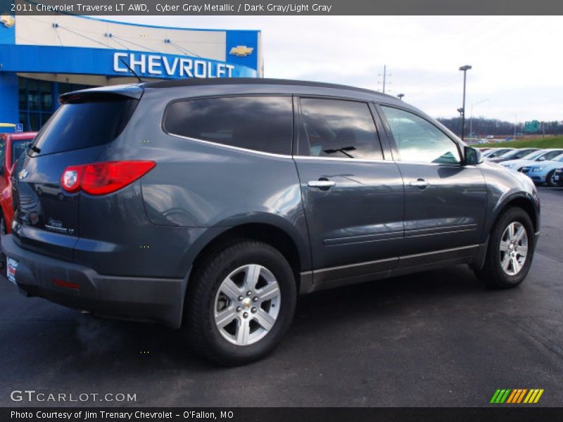 Cyber Gray Metallic / Dark Gray/Light Gray 2011 Chevrolet Traverse LT AWD