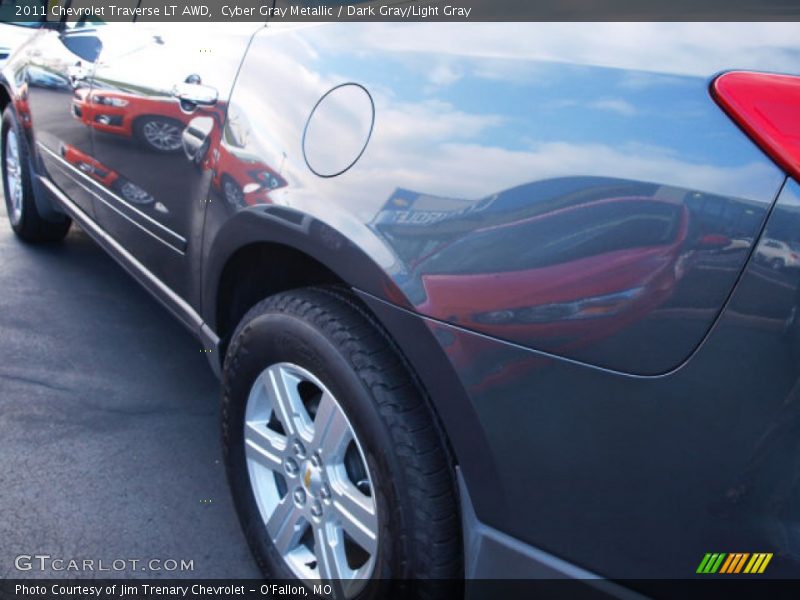 Cyber Gray Metallic / Dark Gray/Light Gray 2011 Chevrolet Traverse LT AWD