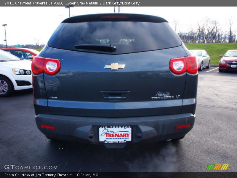 Cyber Gray Metallic / Dark Gray/Light Gray 2011 Chevrolet Traverse LT AWD