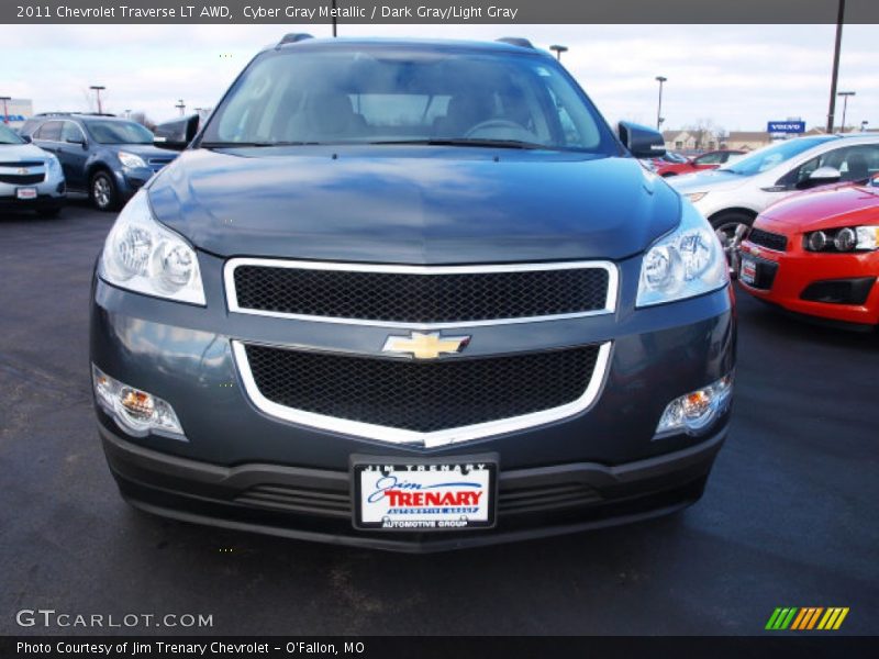 Cyber Gray Metallic / Dark Gray/Light Gray 2011 Chevrolet Traverse LT AWD