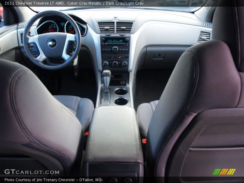Cyber Gray Metallic / Dark Gray/Light Gray 2011 Chevrolet Traverse LT AWD