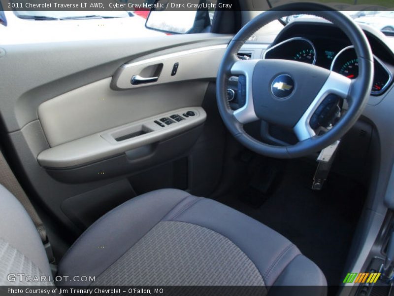 Cyber Gray Metallic / Dark Gray/Light Gray 2011 Chevrolet Traverse LT AWD