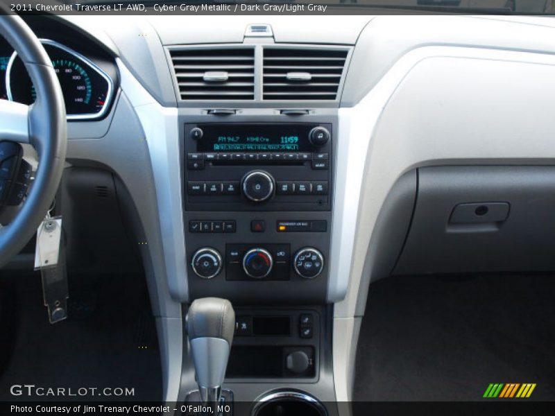 Cyber Gray Metallic / Dark Gray/Light Gray 2011 Chevrolet Traverse LT AWD
