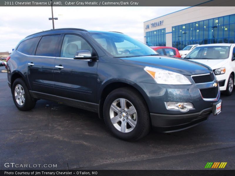 Cyber Gray Metallic / Cashmere/Dark Gray 2011 Chevrolet Traverse LT AWD