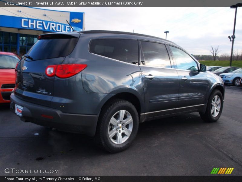 Cyber Gray Metallic / Cashmere/Dark Gray 2011 Chevrolet Traverse LT AWD