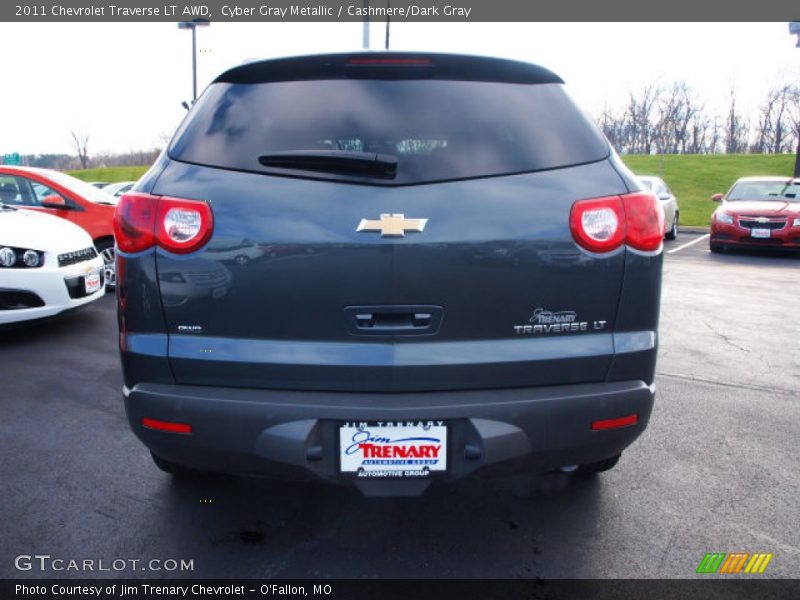 Cyber Gray Metallic / Cashmere/Dark Gray 2011 Chevrolet Traverse LT AWD
