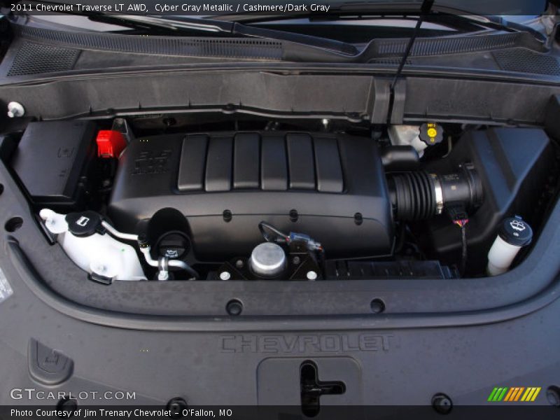 Cyber Gray Metallic / Cashmere/Dark Gray 2011 Chevrolet Traverse LT AWD