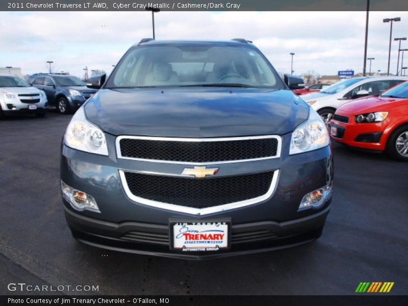 Cyber Gray Metallic / Cashmere/Dark Gray 2011 Chevrolet Traverse LT AWD