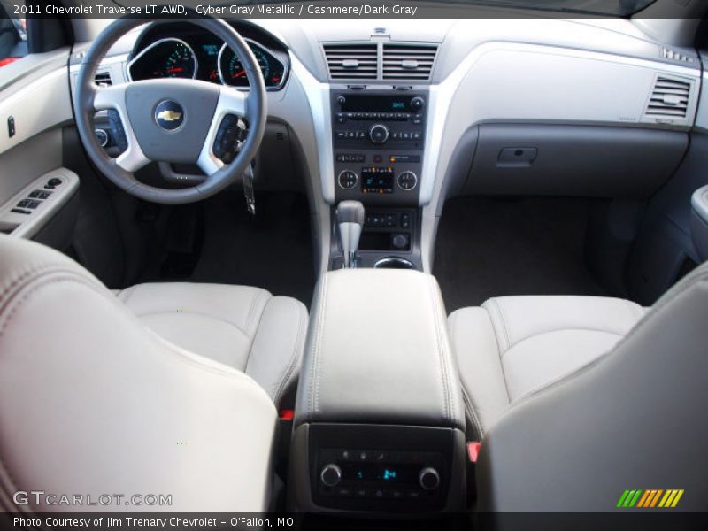 Cyber Gray Metallic / Cashmere/Dark Gray 2011 Chevrolet Traverse LT AWD