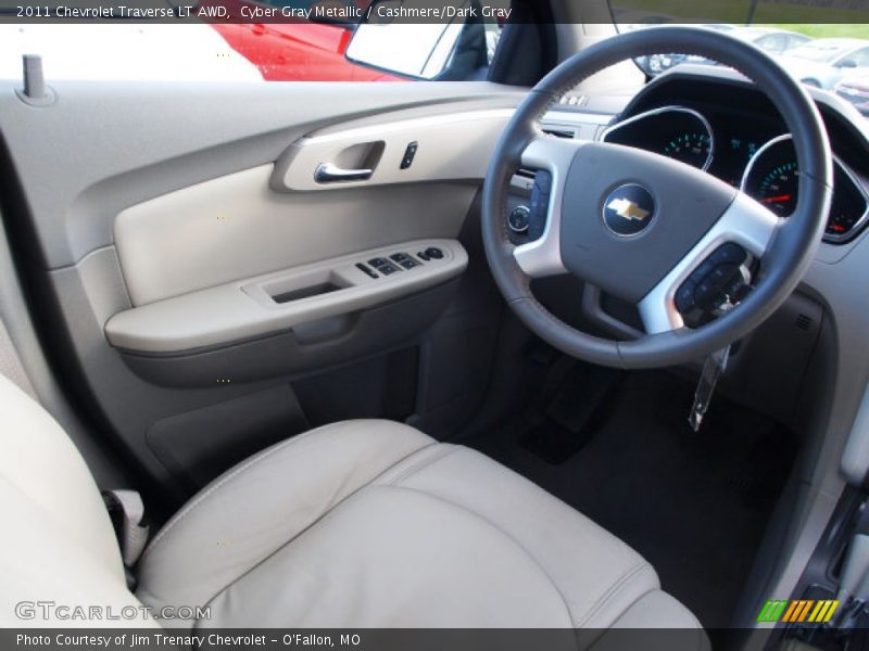 Cyber Gray Metallic / Cashmere/Dark Gray 2011 Chevrolet Traverse LT AWD