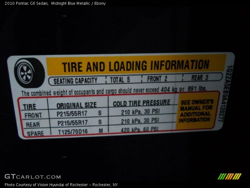 Midnight Blue Metallic / Ebony 2010 Pontiac G6 Sedan
