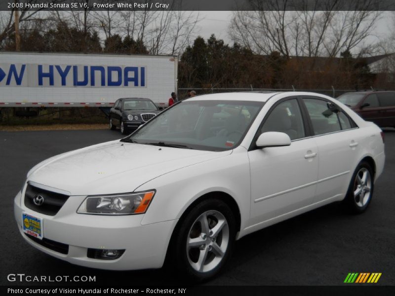 Powder White Pearl / Gray 2008 Hyundai Sonata SE V6