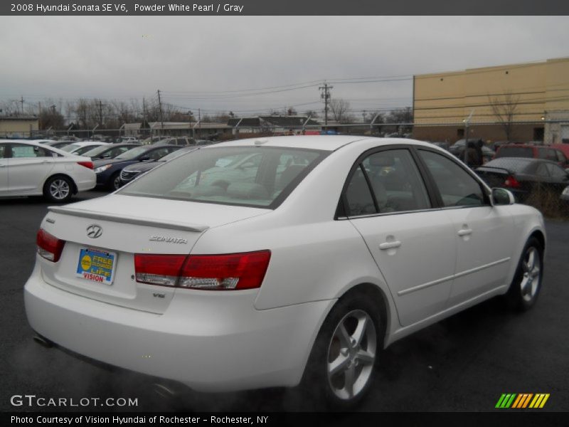 Powder White Pearl / Gray 2008 Hyundai Sonata SE V6