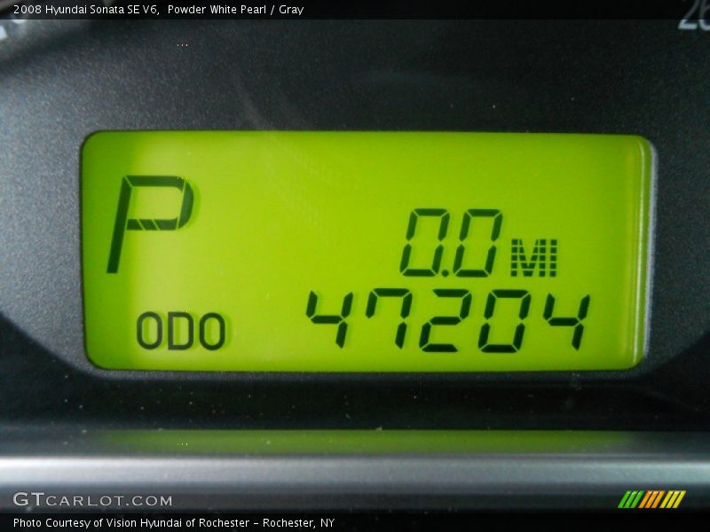 Powder White Pearl / Gray 2008 Hyundai Sonata SE V6