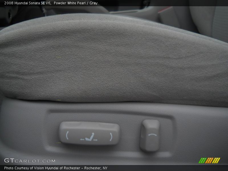 Powder White Pearl / Gray 2008 Hyundai Sonata SE V6