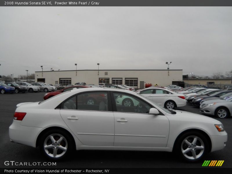 Powder White Pearl / Gray 2008 Hyundai Sonata SE V6