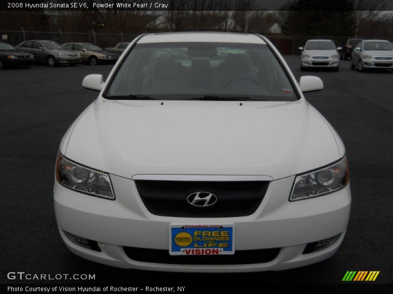 Powder White Pearl / Gray 2008 Hyundai Sonata SE V6