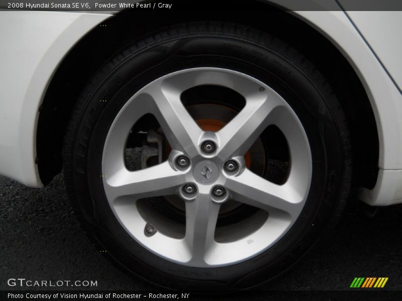 Powder White Pearl / Gray 2008 Hyundai Sonata SE V6