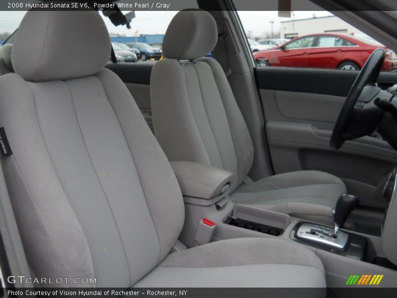 Powder White Pearl / Gray 2008 Hyundai Sonata SE V6