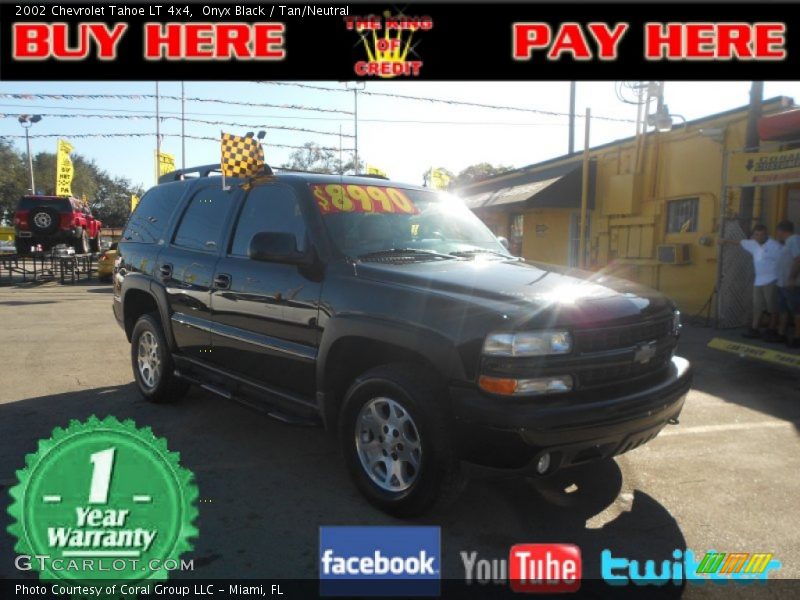Onyx Black / Tan/Neutral 2002 Chevrolet Tahoe LT 4x4